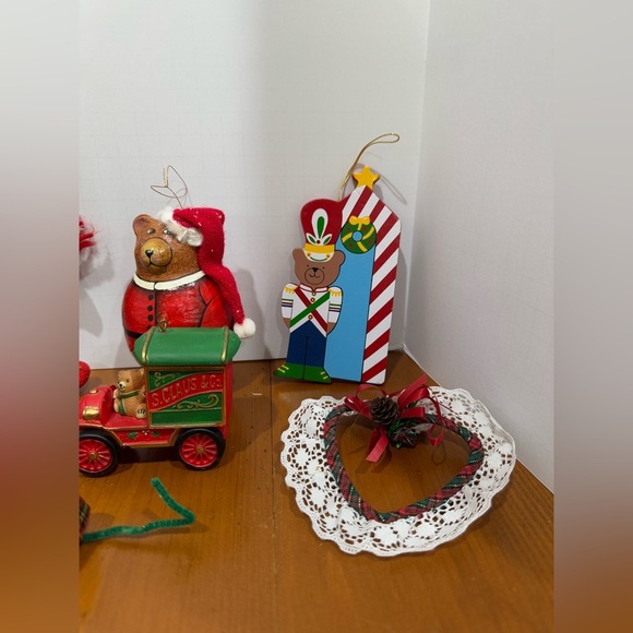 Vintage 80s bear Christmas ornaments lot - Picture 4 of 6